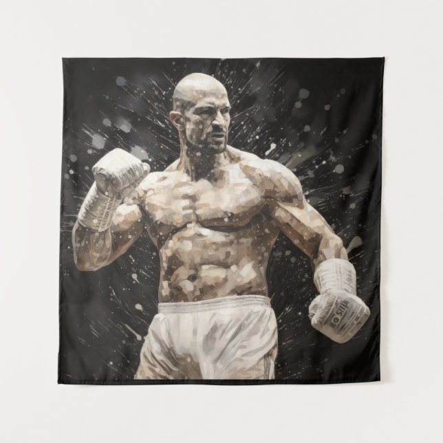 Tapete De Parede Boxer Boxer Sport Painting Abstrato Art Decor (Frente)