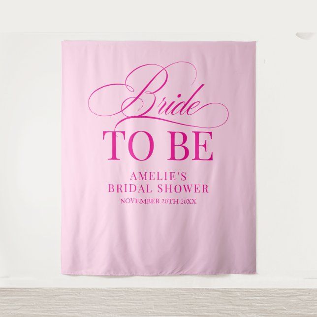 Tapete De Parede Bridal shower Bride to Be backdrop pink (Frente)