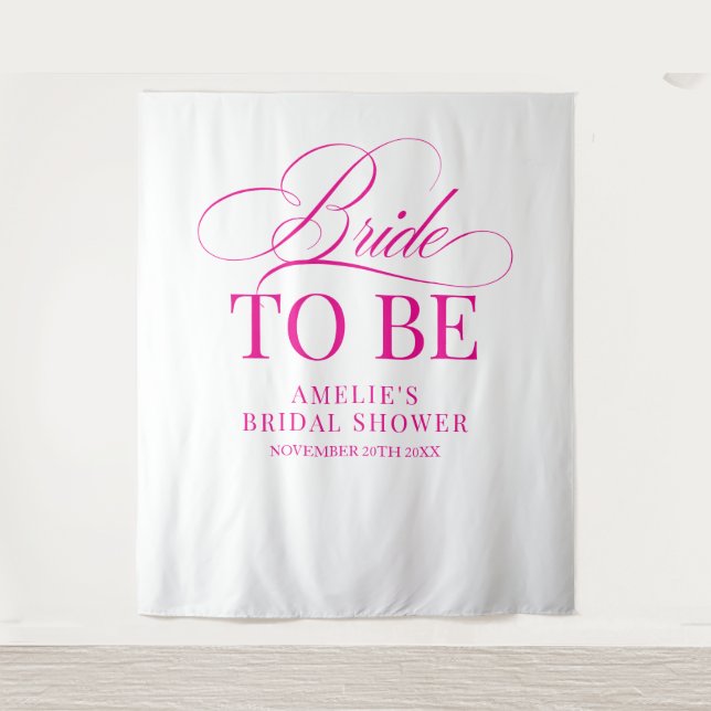 Tapete De Parede Bridal shower Bride to Be backdrop pink (Frente)