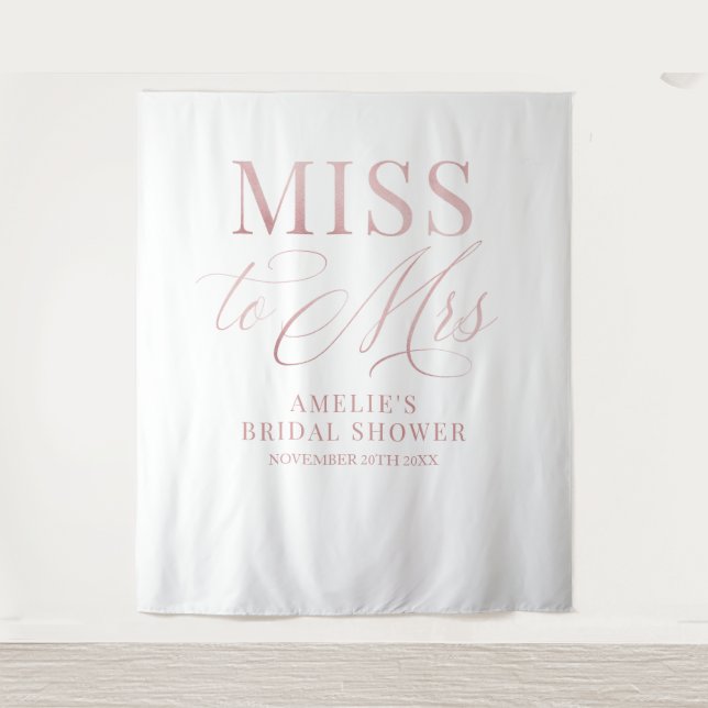 Tapete De Parede Bridal shower elegant rose gold backdrop (Frente)