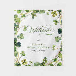 Tapete De Parede Bridal Shower Greenery Shamrock Welcome Sign