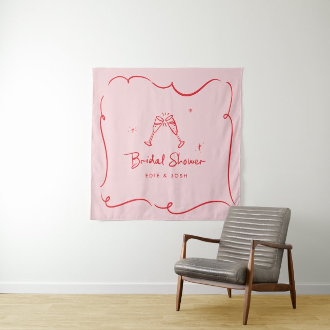 Tapete De Parede Bridal shower modern natural elegant handwritten (In Situ)