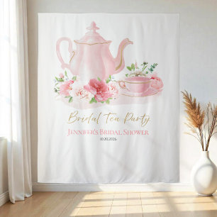 Tapete De Parede Bridal Tea Party Backdrods do Chá de panela rosa