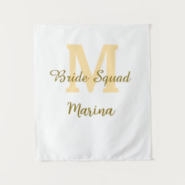 Tapete De Parede Bride squad monogram golden bridal shower simple 