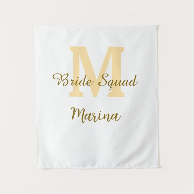 Tapete De Parede Bride squad monogram golden bridal shower simple  (Frente)
