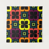 Bright seamless pattern with colorful flowers on a
