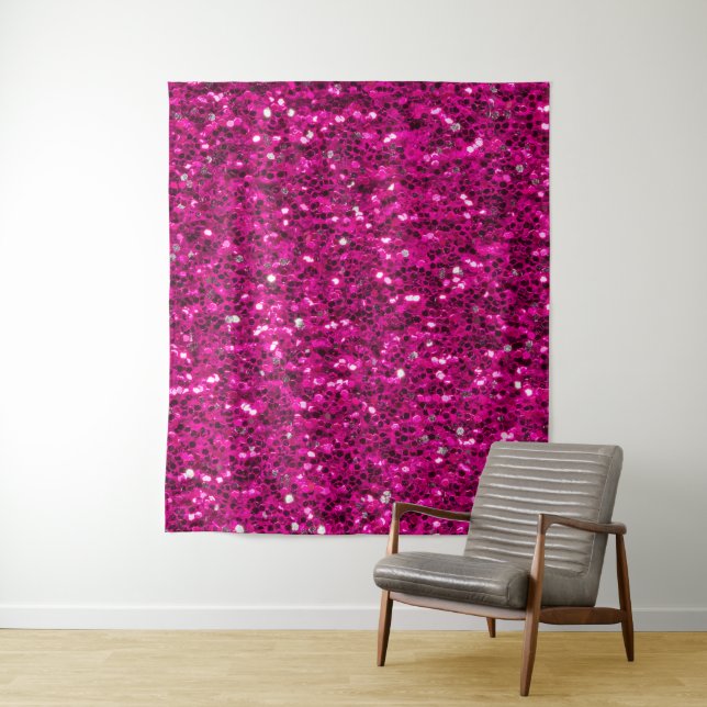 Tapete De Parede Brilho falso rosa quente (In Situ)