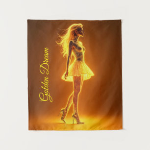 Tapete De Parede Brilho luminoso do ouro do modelo de fantasia radi