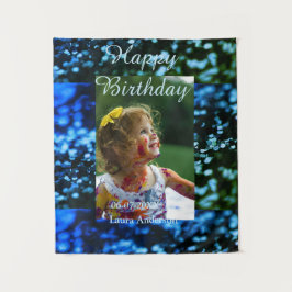 Tapete De Parede Brilho verde azul foto crianças aniversário modern