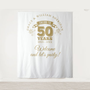 Tapete De Parede Brinde ao Fundo do Aniversário de 50 Anos em Ouro