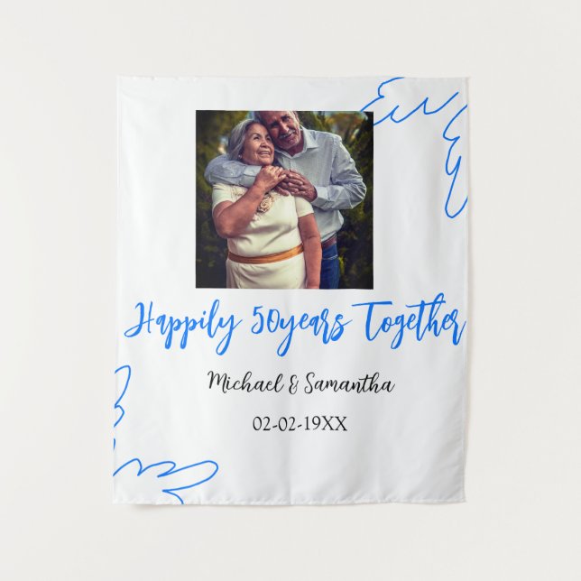 Tapete De Parede brinde aos 50 anos de aniversário foto de folha az (Frente)