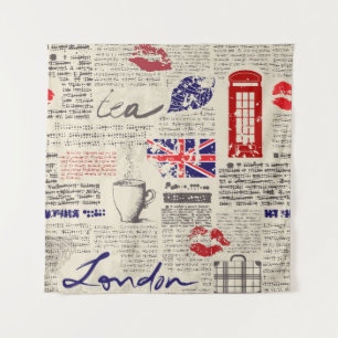 Tapete De Parede British newspaper pattern