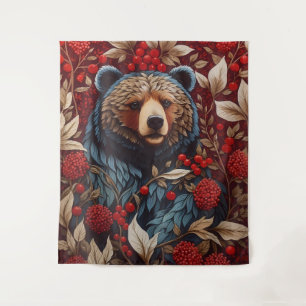 Tapete De Parede Brown Bear Red Berries William Morris Inspirou