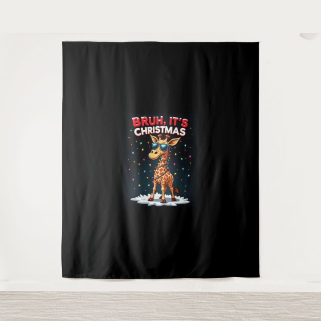 Tapete De Parede Bruh É a Girafa de Natal Engraçada Dabbing Long Sl (Frente)