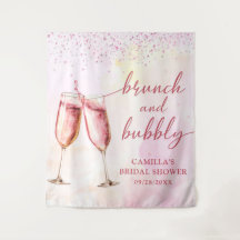 Brunch de Champanhe Rosa e Chuveiro Nupcial Espuma