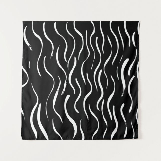 Tapete De Parede Brush grunge pattern. White and black.abstract,art (Frente)