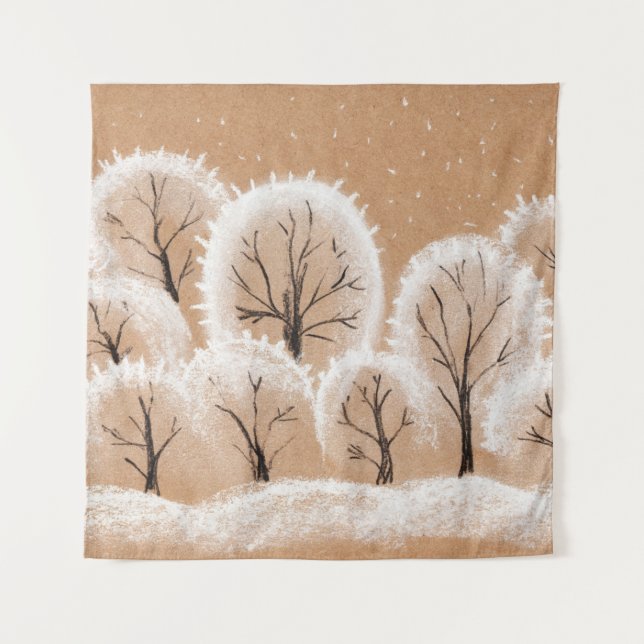 Tapete De Parede Brush painting. Artistic canvas. Oil art. (Frente)