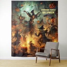 Tapete De Parede Bruxas Assustadoras de Halloween Penduradas