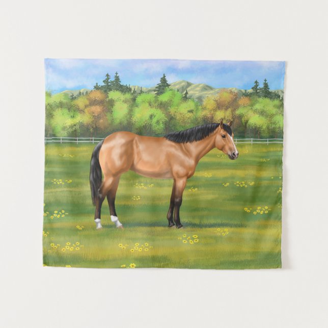 Tapete De Parede Buckskin Dun Quarter Horse (Frente (Horizontal))