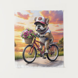 Tapete De Parede Buldogue Francês de bicicleta French Bulldog