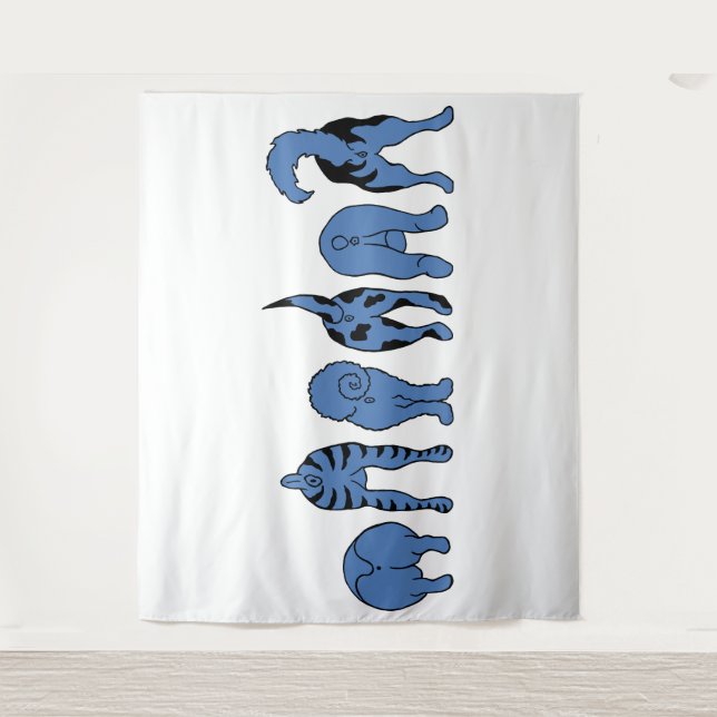 Tapete De Parede Bumbuns de Cachorro Azul (Frente)