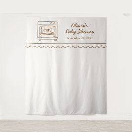 Tapete De Parede Bun in the Oven Baby Shower Backdrop