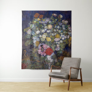 Tapete De Parede Buquê de Flores num Vaso   Van Gogh  