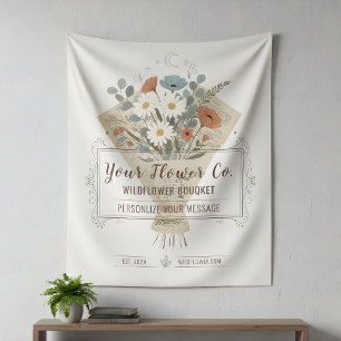 Tapete De Parede Buquê de Flores Silvestres Impressão Personalizada