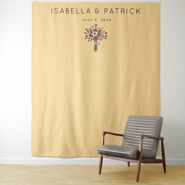 Tapete De Parede Buquê Floral Bege Elegante (In Situ)