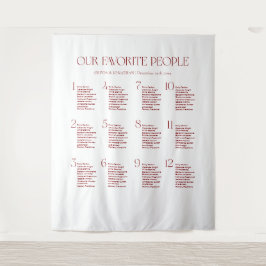 Tapete De Parede Burgundy Wedding Seating Chart Fabric