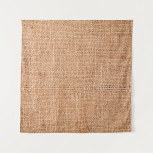 Tapete De Parede Burlap castanho deitado em folha branca. Abstrato