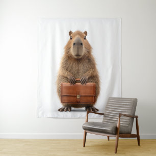 Tapete De Parede Business Capybara com Briefcase