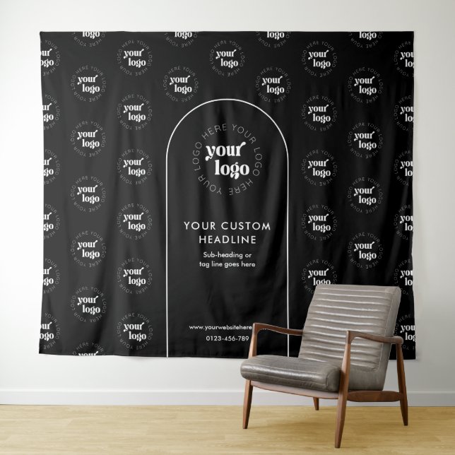 Tapete De Parede Business Logo Step Repeat Pattern Backdrop Banner (In Situ (Horizontal))