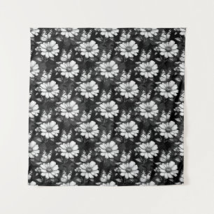 Tapete De Parede Butterfly On Flower Patterne Design - Preto