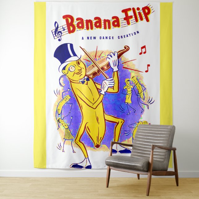 Tapete De Parede c. 1950 Impressão de partitura musical de Banana F (In Situ)