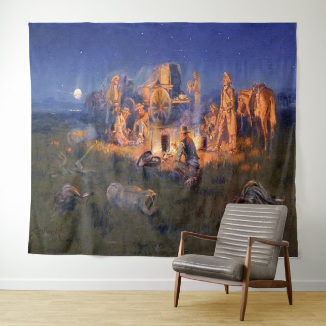 Tapete De Parede C M Russell Laugh Matares Longe Western (In Situ (Horizontal))