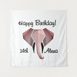 Tapete De Parede Cabeça de Elefante Geométrico de Aniversário Idade