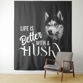 Tapete De Parede Cabeça De Retrato Irmão Husky Com Olhos Azuis