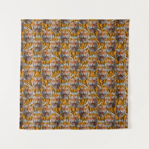 Tapete De Parede Cabeça De Tigre Na Pele De Tigre Design
