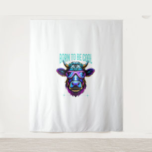 Tapete De Parede Cabeça de vaca, óculos de vaca, engraçado, Nascer,