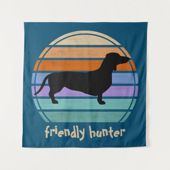 Tapete De Parede Cabelo Curto Dachshund - Silhouette 1 (Frente)