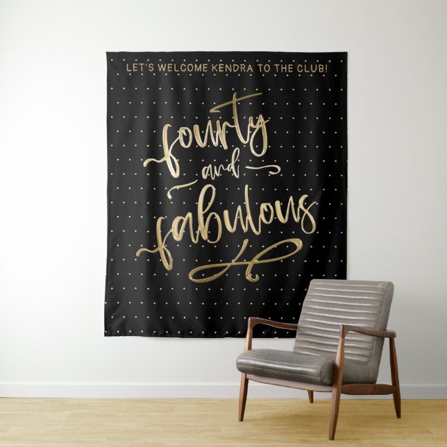 Tapete De Parede Cabine de Foto de Aniversário Quarenta Anos Preto  (In Situ)