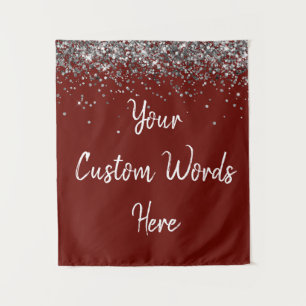 Tapete De Parede Cabine de Foto Personalizada Burgundy Prata para A