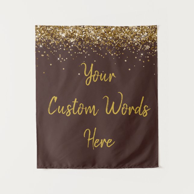 Tapete De Parede Cabine de Foto Personalizada de Chocolate e Ouro p (Frente)