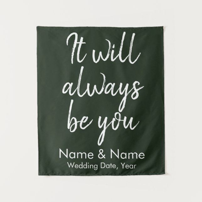 Tapete De Parede Caça-Casamento de Campo Cerimônia de Caça Verde (Frente)