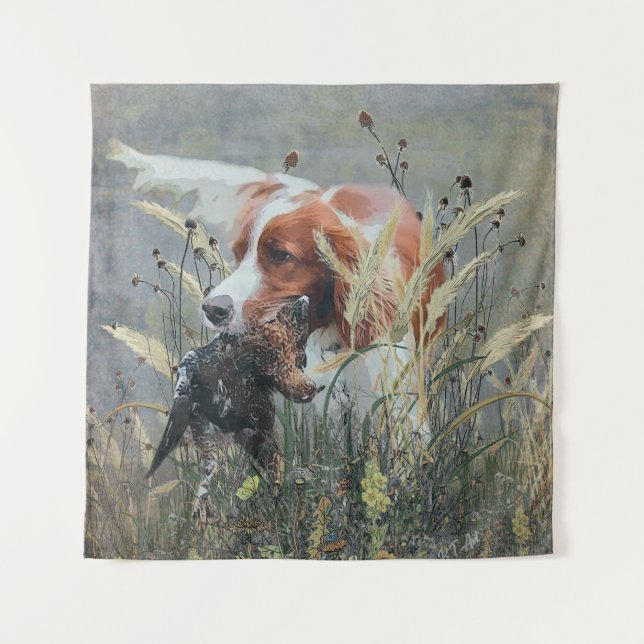 Tapete De Parede Caça com Epagneul Breton (Frente)