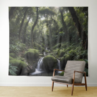 Tapete De Parede Cachoeira numa floresta tropical luxuriante