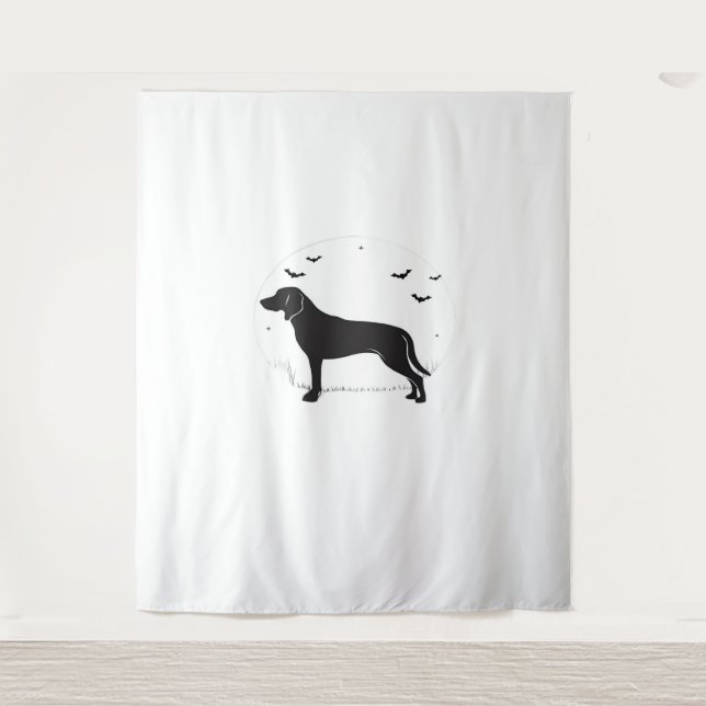 Tapete De Parede Cachorro Americano de Foxhound - Silhueta da Lua d (Frente)