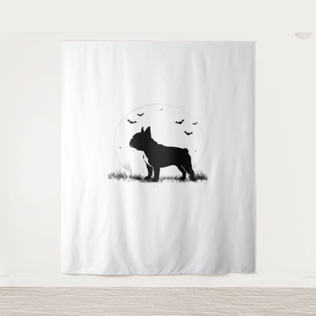 Tapete De Parede Cachorro Bulldog Francês - Silhueta das Luas do Ha (Frente)