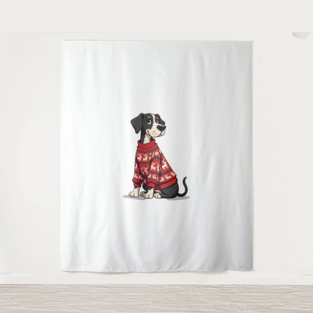 Tapete De Parede Cachorro de Doce de Natal Dane (Frente)